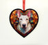 English Bull Terrier Stained Glass Effect Heart Suncatcher